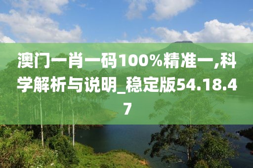 澳门一肖一码100%精准一,科学解析与说明_稳定版54.18.47
