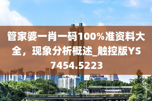 管家婆一肖一码100%准资料大全，现象分析概述_触控版YS7454.5223
