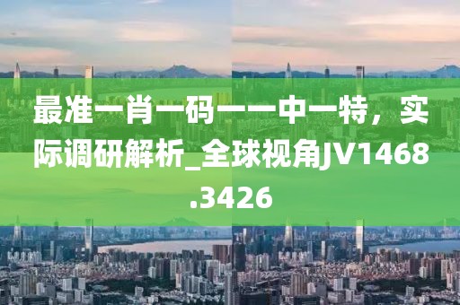 最准一肖一码一一中一特，实际调研解析_全球视角JV1468.3426
