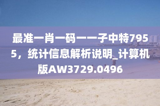 最准一肖一码一一子中特7955，统计信息解析说明_计算机版AW3729.0496