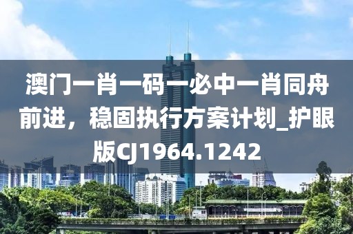 澳门一肖一码一必中一肖同舟前进，稳固执行方案计划_护眼版CJ1964.1242