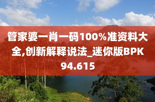 管家婆一肖一码100%准资料大全,创新解释说法_迷你版BPK94.615